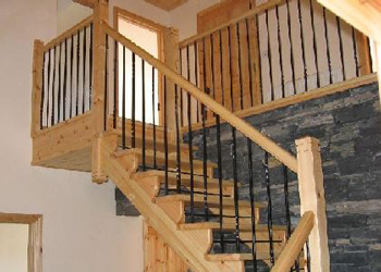 Wooden metal hall stairs